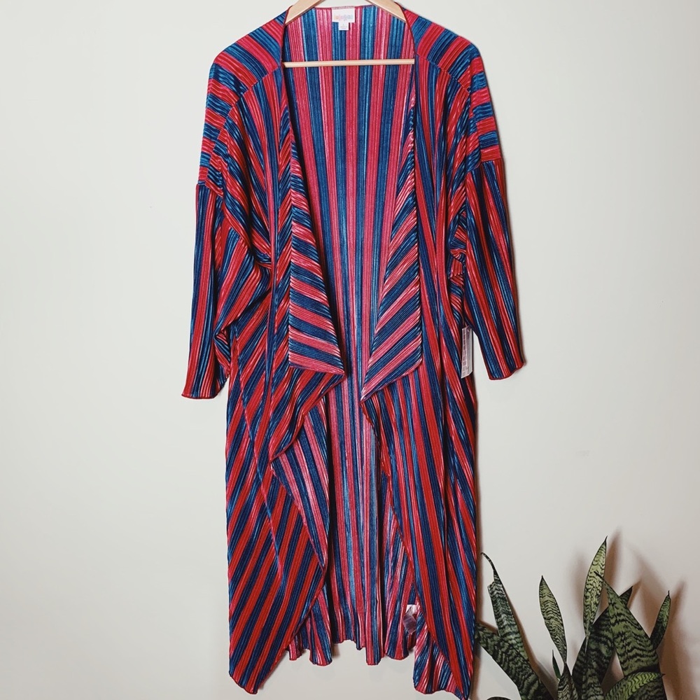 Lularoe Shirley Duster Kimono Pink & Green